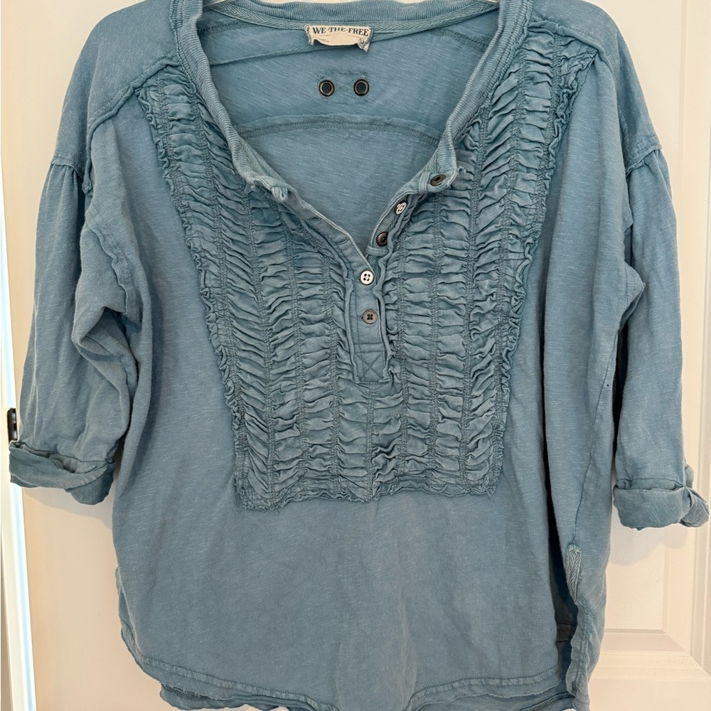 Free People We The Free Redone Tee Blue Extra Small
